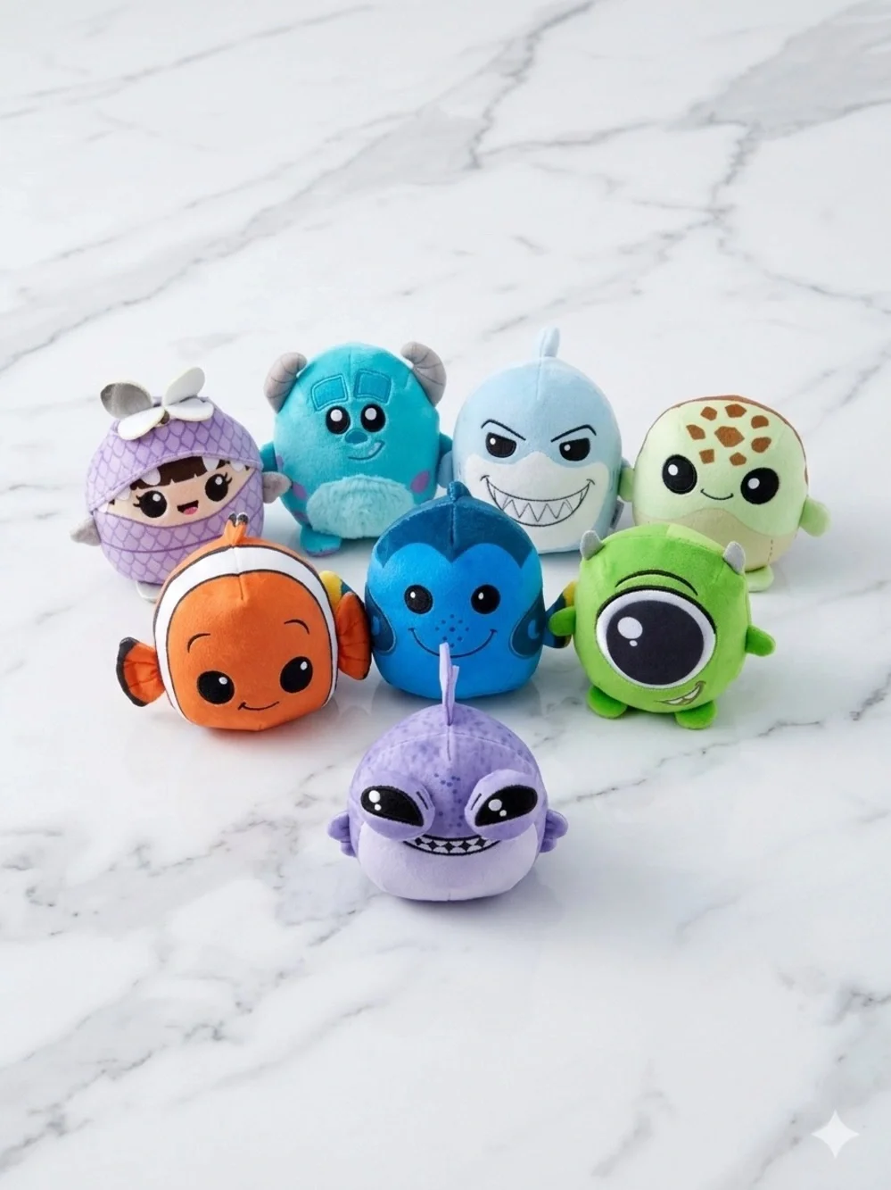 Disney100 Pixar Cuutopia Plush 8-Pack Monsters Inc & Finding Nemo NWOT